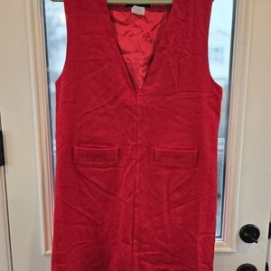 Herman Geist Vintage Wool Red Apron Dress Women's 12